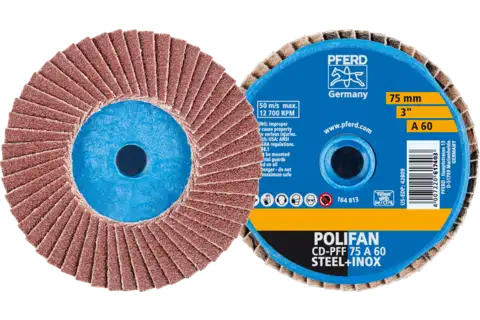 Mini-POLIFAN à grain corindon COMBIDISC CD Ø 75 mm A60 pour applications universelles 1
