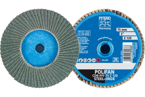 Mini-POLIFAN zircone COMBIDISC CD Ø 75 mm Z120 per acciaio temprato 1