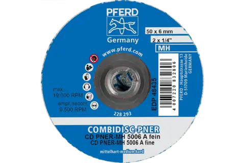 Disco de vellón prensado COMBIDISC CD PNER Ø 50 mm semiduro A, fino para acabado 3