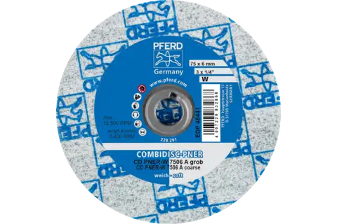 COMBIDISC pressed non-woven disc CD PNER dia. 75 mm soft A coarse for finishing 3