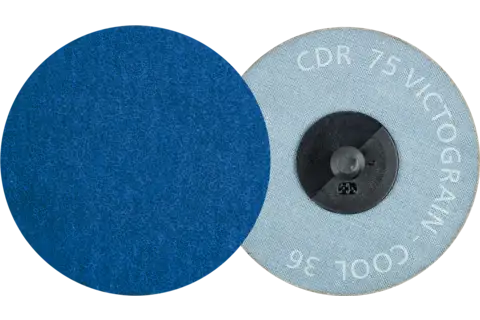 Çelik ve paslanmaz çelik için COMBICLICK aşındırıcı disk CDR çap 75 mm VICTOGRAIN-COOL36 1