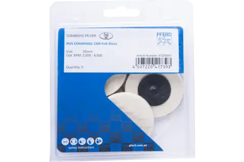 POS COMBIDISC felt discs CDR-FR dia. 50 mm for pre-polishing and high-gloss polishing 1