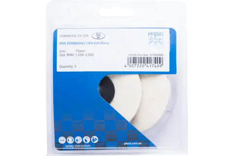 POS COMBIDISC felt discs CDR-FR dia. 75 mm for pre-polishing and high-gloss polishing 1