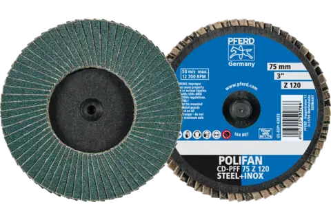 Mini-POLIFAN à grain zircon COMBIDISC CDR Ø 75 mm Z120 pour acier trempé 1
