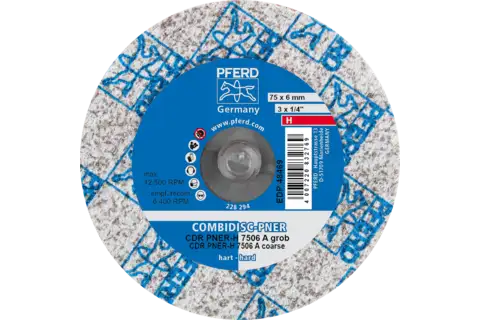 COMBIDISC pressed non-woven disc CDR PNER dia. 75 mm hard A coarse for finishing 3