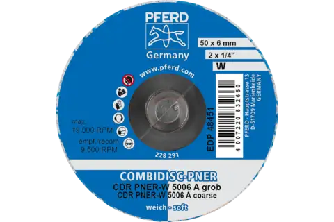 COMBIDISC pressed non-woven disc CDR PNER dia. 50mm soft A coarse for finishing 3