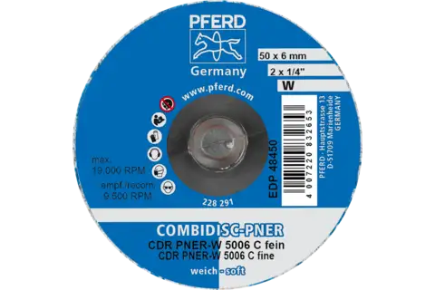 COMBIDISC pressed non-woven disc CDR PNER dia. 50mm soft SIC fine for finishing 3