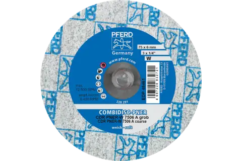COMBIDISC pressed non-woven disc CDR PNER dia. 75 mm soft A coarse for finishing 3