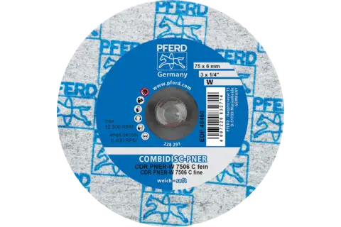 COMBIDISC pressed non-woven disc CDR PNER dia. 75 mm soft SIC fine for finishing 3