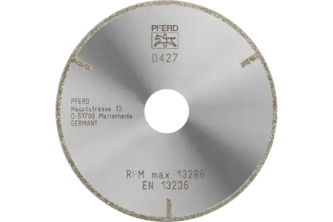 Disque à tronçonner diamant D1A1R 115x2,0x22,23 mm D427 (grossière), avec étrier de garde pour PRFV/PRFC 1