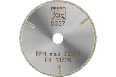 Disque à tronçonner diamant D1A1R 75x2,0x10,0 mm D357 (grossière), avec étrier de garde pour PRFV/PRFC 1