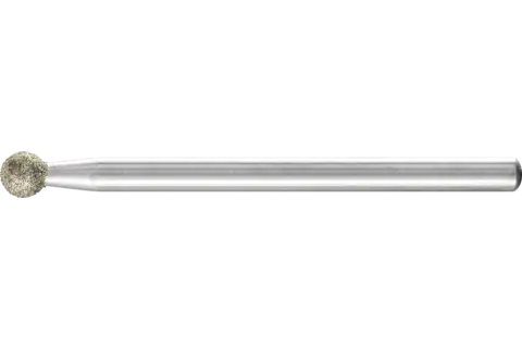 Diamant-slijpstift kogelvorm Ø 4,0 mm stift-Ø 3 mm D126 (middel) voor het graveren en ontbramen 1
