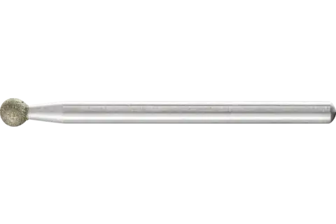 Diamant-slijpstift kogelvorm Ø 4,0 mm stift-Ø 3 mm D91 (fijn) voor het graveren en ontbramen 1