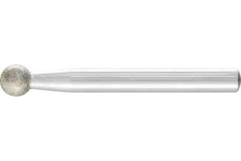 Diamant-slijpstift kogelvorm Ø 8,0 mm stift-Ø 6 mm D126 (middel) voor het graveren en ontbramen 1