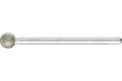Diamant-slijpstift kogelvorm Ø 6,0 mm stift-Ø 3 mm D126 (middel) voor het graveren en ontbramen 1