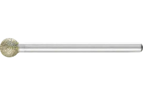 Diamant-slijpstift kogelvorm Ø 6,0 mm stift-Ø 3 mm D181 (grof) voor het graveren en ontbramen 1
