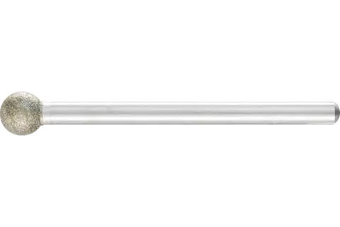 Diamant-slijpstift kogelvorm Ø 6,0 mm stift-Ø 3 mm D91 (fijn) voor het graveren en ontbramen 1