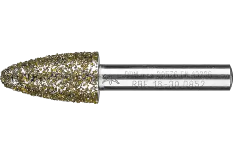 Diamant-slijpstiften voor gieterijen boogvormig met ronde top