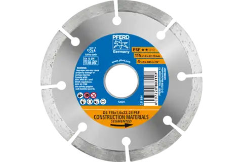 Diamond cut-off wheel DS 115x1.6x22.23 mm PSF for fast cutting of stone and concrete 1