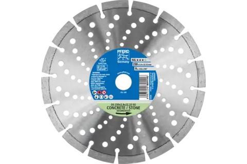 Diamond cut-off wheels for the construction industry, segmented type SG
