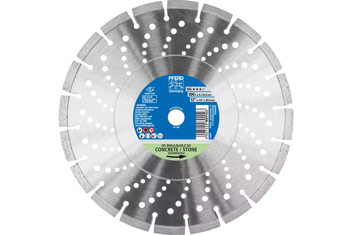 diamond cut-off wheel DS 300x2.8x20.0mm SG for fast cutting of stone and concrete 1