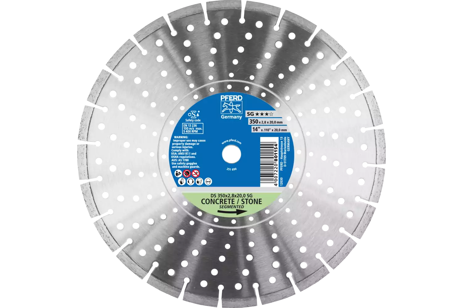 diamond cut-off wheel DS 350x2.8x20.0mm SG for fast cutting of stone and concrete 1