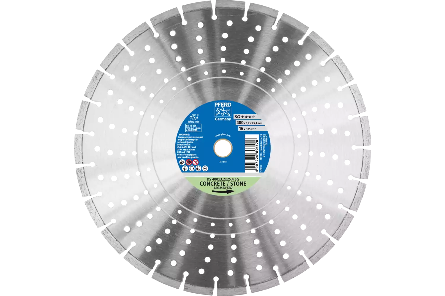 Diamond cut-off wheel DS 400x3.2x25.4 mm SG for fast cutting of stone and concrete 1