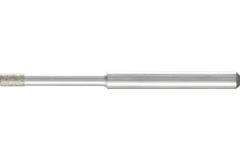 Meule sur tige diamant cylindrique Ø2,2 mm, tige Ø3 mm D91 (fine) pour l'usinage d'alésages/de rayons 1