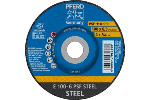 Grinding wheel E 100x6.3x16 mm Universal Line PSF STEEL for steel 1