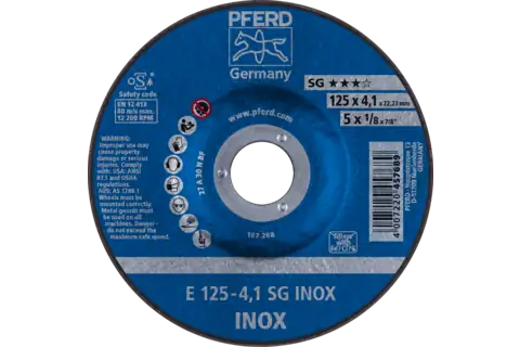 Grinding wheel E 125x4.1x22.23 mm Performance Line SG INOX for stainless steel 1