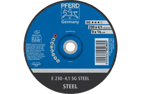 Grinding wheel E 230x4.1x22.23 mm Performance Line SG STEEL for steel 1