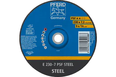 Grinding wheel E 230x7.2x22.23 mm Universal Line PSF STEEL for steel (2) 1