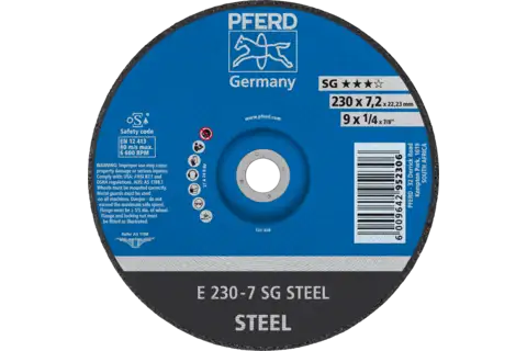 Grinding wheel E 230x7.2x22.23 mm Performance Line SG STEEL for steel (2) 1