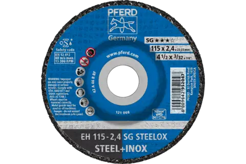 Cut-off wheel EH 115x2.4x22.23 mm depressed centre Performance Line SG STEELOX for steel/stainless steel 1