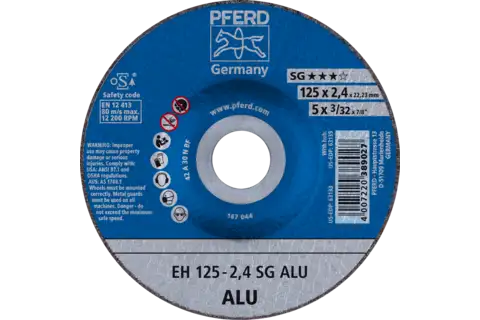 Cut-off wheel EH 125x2.4x22.23 mm depressed centre Performance Line SG ALU for aluminium 1