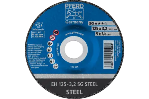 Cut-off wheel EH 125x3.2x22.23 mm depressed centre Performance Line SG STEEL for steel 1