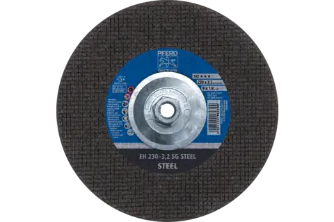 Cut-Off Wheel, 9" x 1/8 x 5/8-11, SG STEEL, T27, Aluminum oxide 1