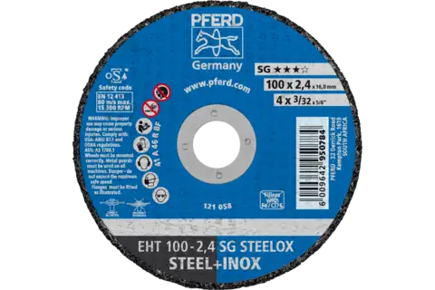 Cut-off wheel EHT 100x2.4x16 mm flat Performance Line SG STEELOX for steel/stainless steel 1