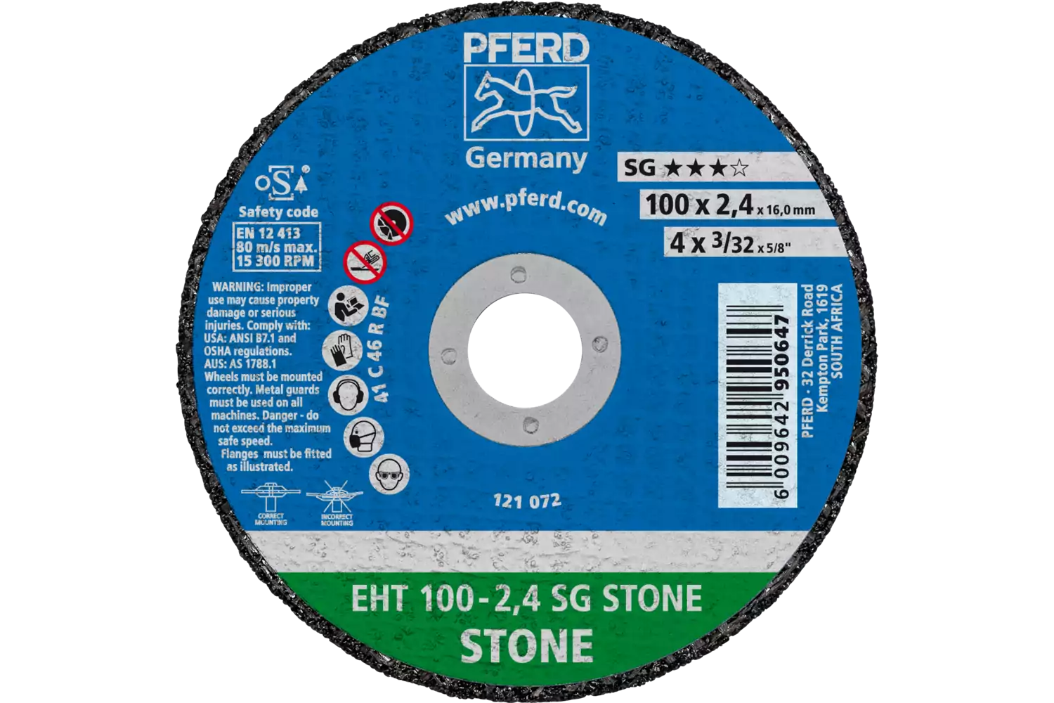 Cut-off wheel EHT 100x2.4x16.0 mm flat Performance Line SG STONE for concrete and stone 1