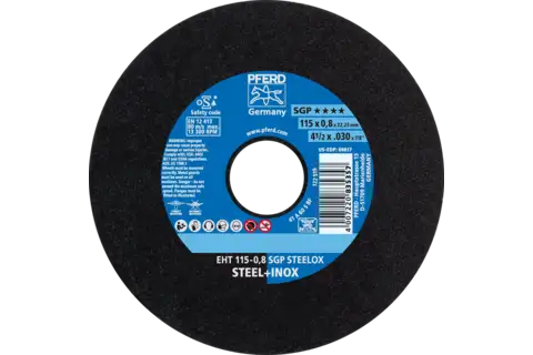 Cut-off wheel EHT 115x0.8x22.23 mm flat Special Line SGP STEELOX for steel/stainless steel 1