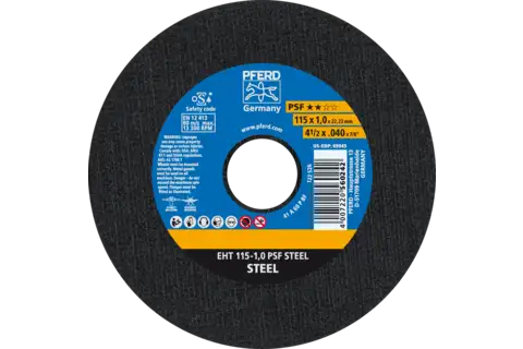 Cut-off wheel EHT 115x1.0x22.23 mm flat Universal Line PSF STEEL for steel 1
