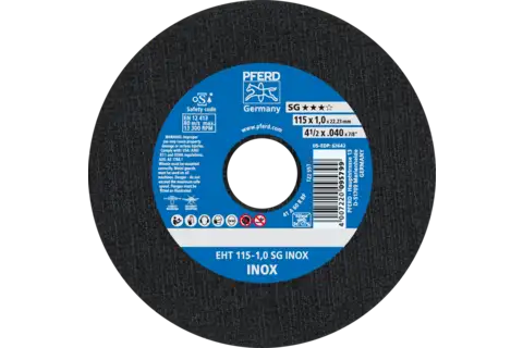 Cut-off wheel EHT 115x1.0x22.23 mm flat Performance Line SG INOX for stainless steel 1