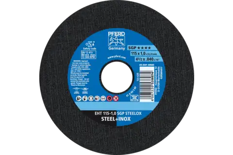 Cut-off wheel EHT 115x1.0x22.23 mm flat Special Line SGP STEELOX for steel/stainless steel 1
