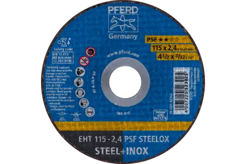 Doorslijpschijf EHT 115x2,4x22,23 mm recht universele lijn PSF STEELOX voor staal/edelstaal 1