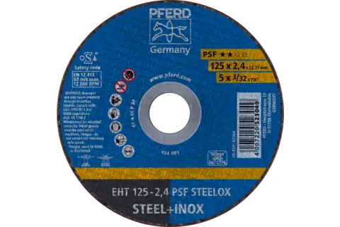 Kesme taşı EHT 125x2,4x22,23 mm düz Üniversal seri PSF STEELOX, çelik/paslanmaz çelik için 1