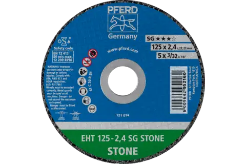 Cut-off wheel EHT 125x2.4x22.23 mm flat Performance Line SG STONE for concrete and stone 1