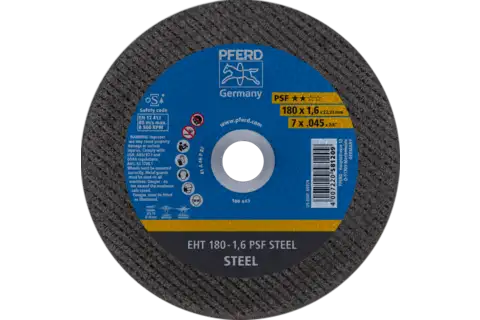 Disco de corte EHT 180x1,6x22,23 mm recto línea universal PSF STEEL para acero 1
