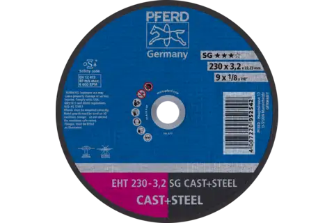 Cut-off wheel EHT 230x3.2x22.23 mm flat Performance Line SG CAST+STEEL for cast material/steel 1