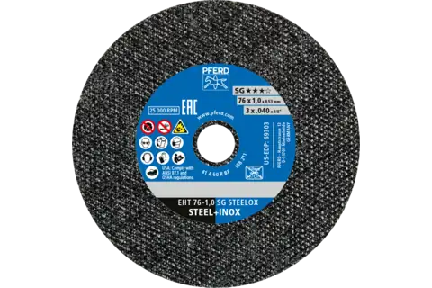 Die Grinder Cut-Off Wheel, 3" x .040 x 3/8, SG STEELOX, T1, Aluminum oxide (10) 1