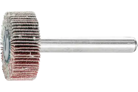 Disco lamelar montado de óxido de alumínio F diâm. 25x10 mm diâm. da haste 6 mm A120 para desbaste fino e acabamento 1